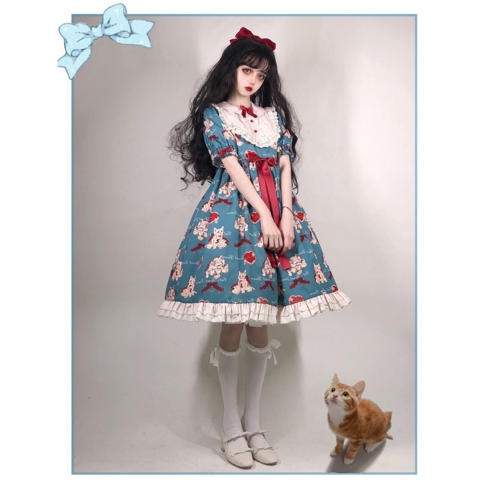 Cute Japanese Dress Lolita Girl Short-sleeved Lolita Dress