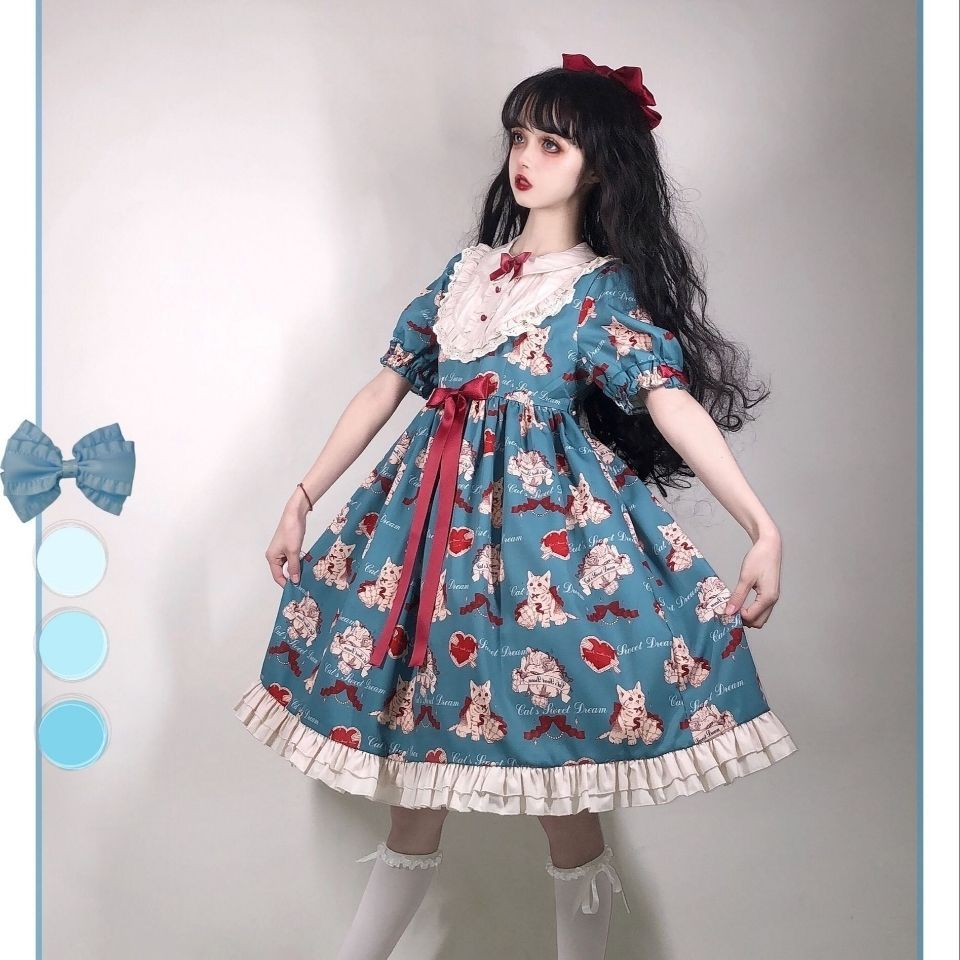 Jolie robe japonaise Lolita Girl Robe Lolita à manches courtes