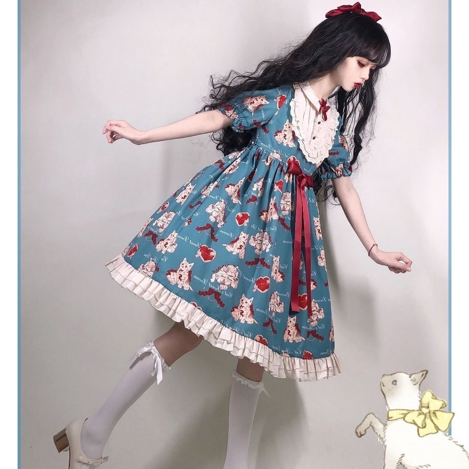 Jolie robe japonaise Lolita Girl Robe Lolita à manches courtes