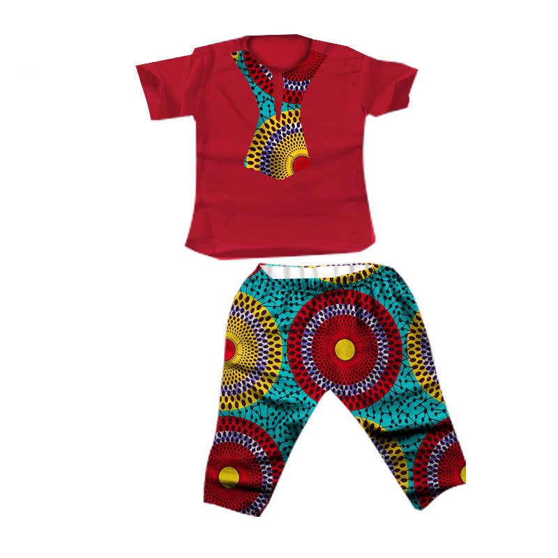 Traje de niño africano Tela estampada batik de algodón