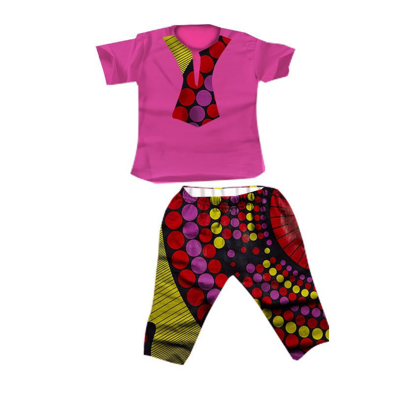 African Boy Suit Cotton Batik Printed Fabric