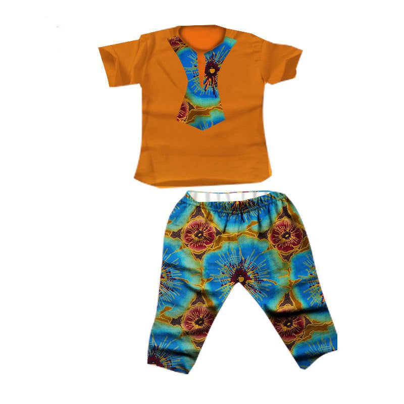 African Boy Suit Cotton Batik Printed Fabric