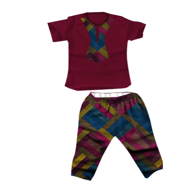 African Boy Suit Cotton Batik Printed Fabric