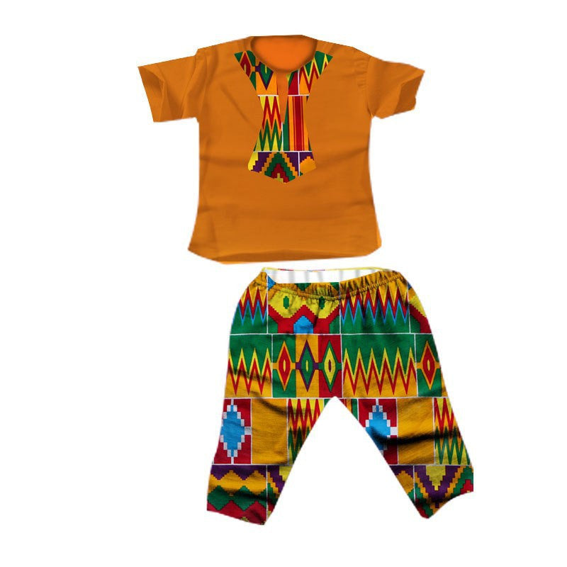 Traje de niño africano Tela estampada batik de algodón