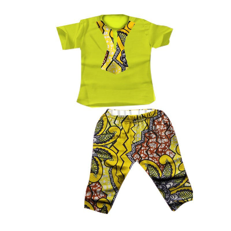 Traje de niño africano Tela estampada batik de algodón