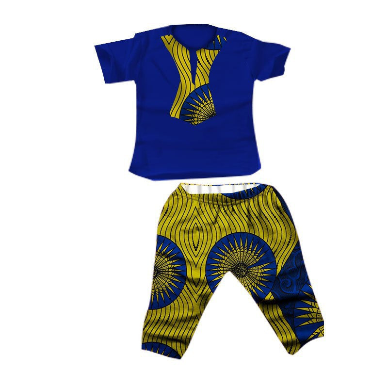 African Boy Suit Cotton Batik Printed Fabric