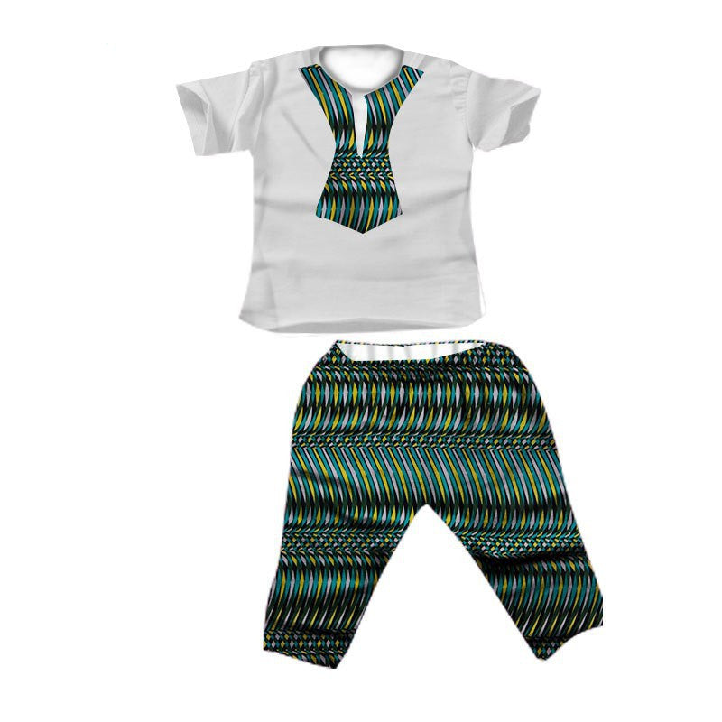 African Boy Suit Cotton Batik Printed Fabric