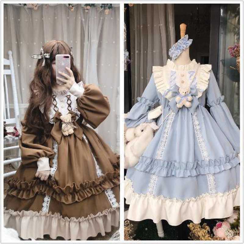 A Full Set Of Japanese Cute Loli Student Dress Lolita Soft Girl Skirt