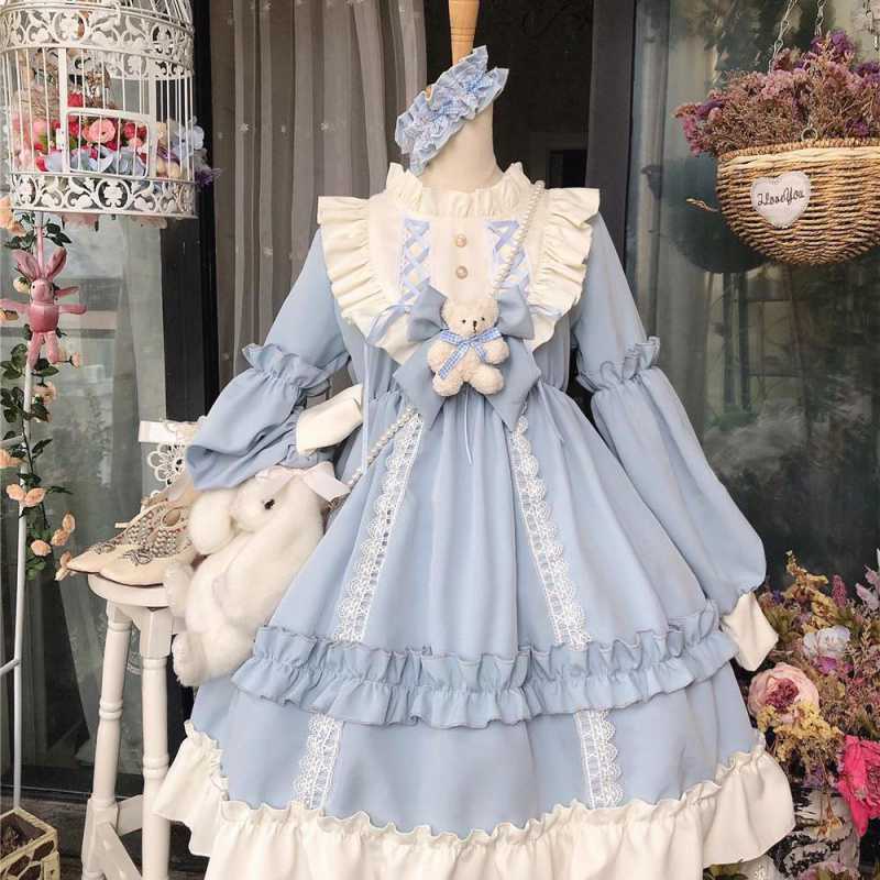 Un ensemble complet de robe d'étudiant japonaise mignonne Loli, jupe douce pour fille