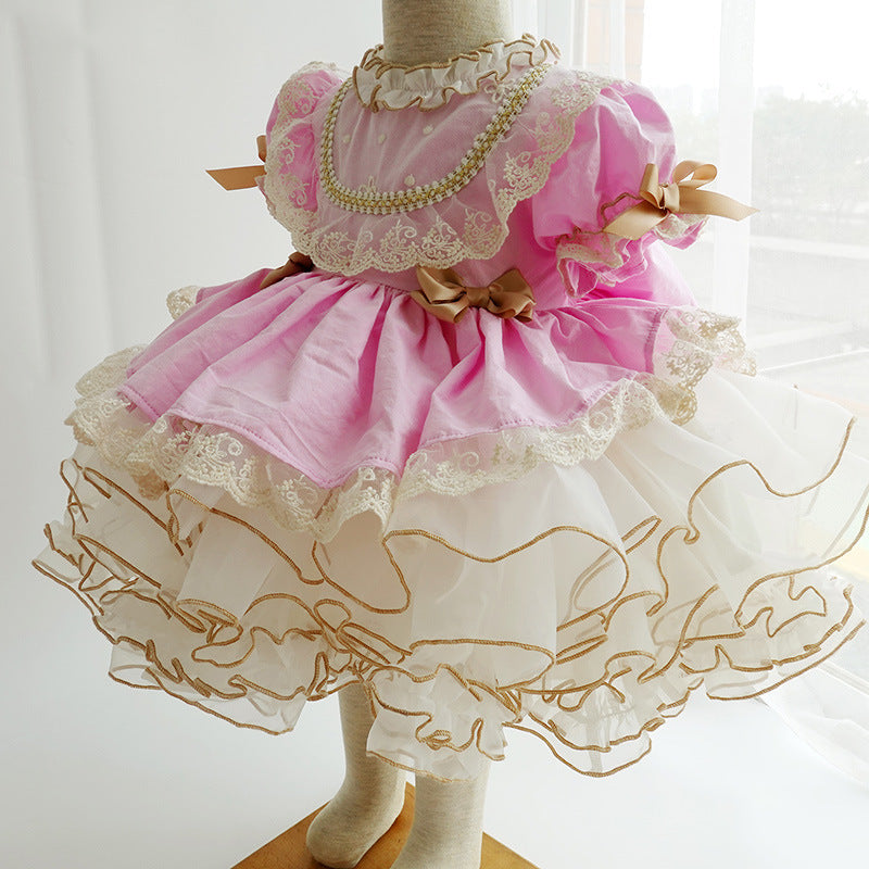 Spanish girl''s princess dress big swing dress European and American retro pompous skirt children''s Lolita foreign trade children''s wear