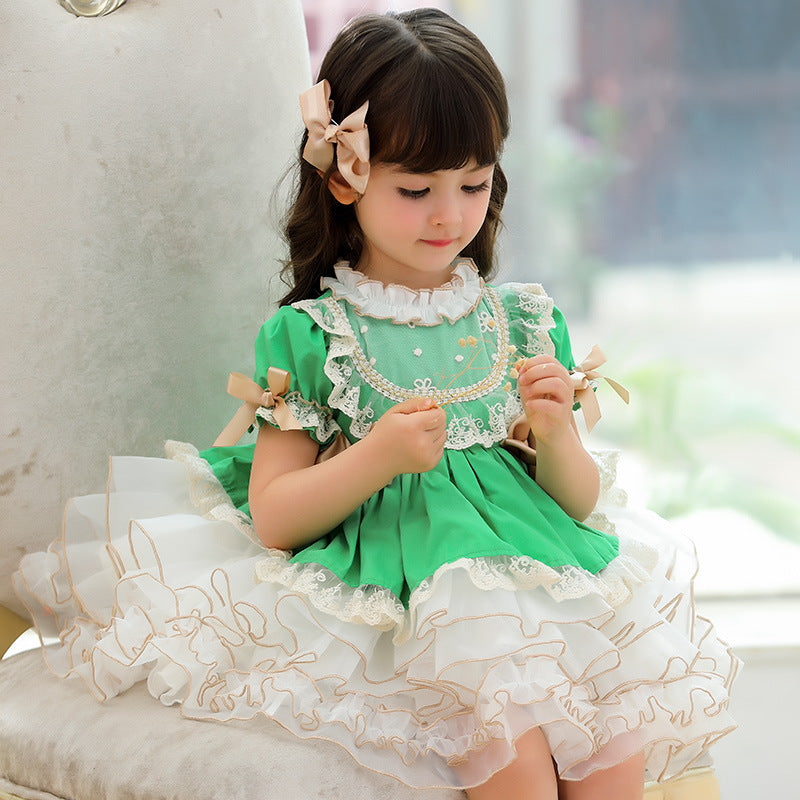 Spanish girl''s princess dress big swing dress European and American retro pompous skirt children''s Lolita foreign trade children''s wear