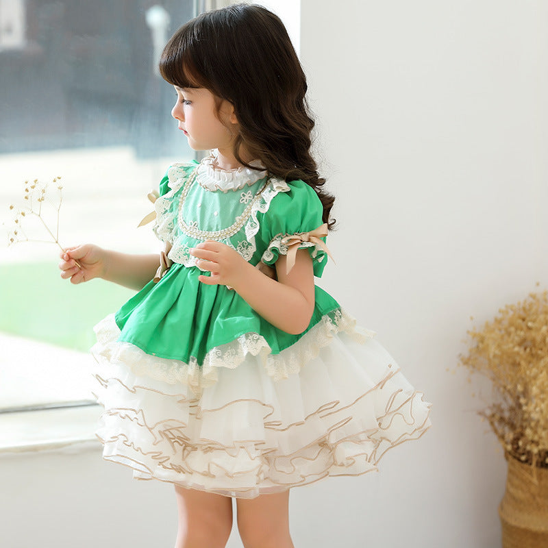 Spanish girl''s princess dress big swing dress European and American retro pompous skirt children''s Lolita foreign trade children''s wear