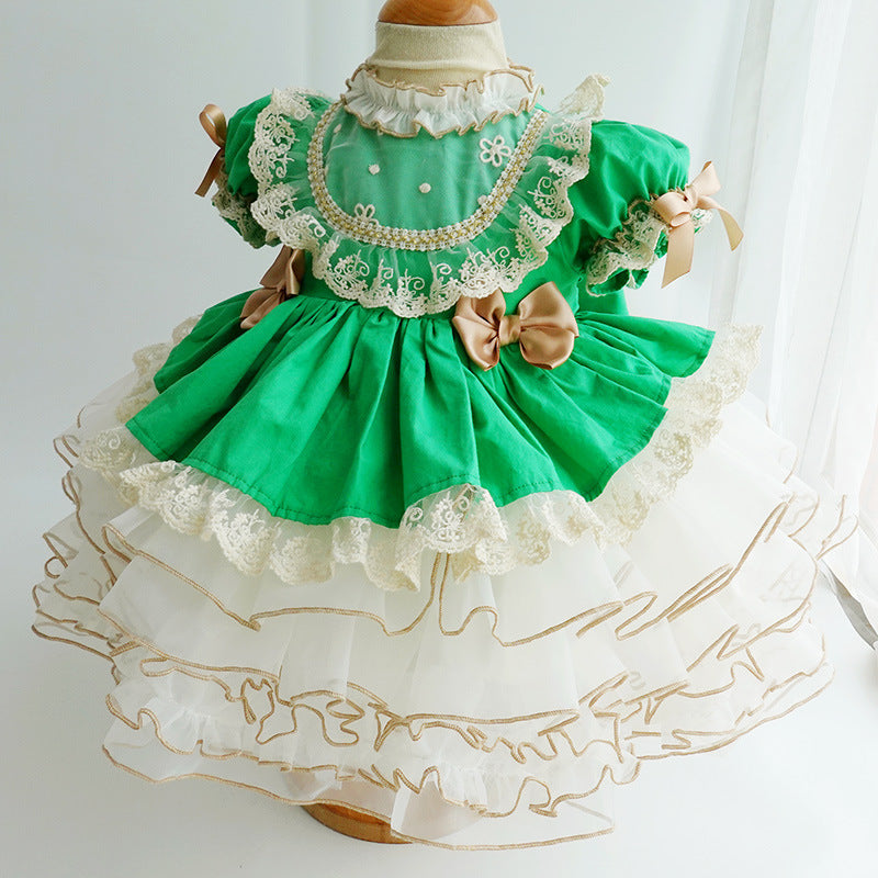 Spanish girl''s princess dress big swing dress European and American retro pompous skirt children''s Lolita foreign trade children''s wear