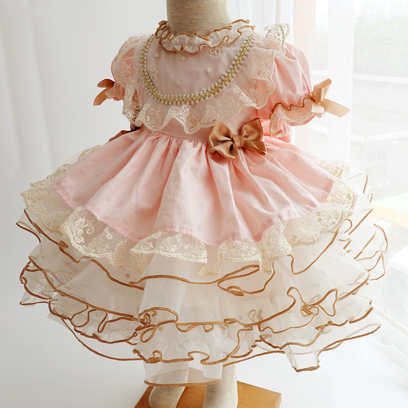 Spanish girl''s princess dress big swing dress European and American retro pompous skirt children''s Lolita foreign trade children''s wear