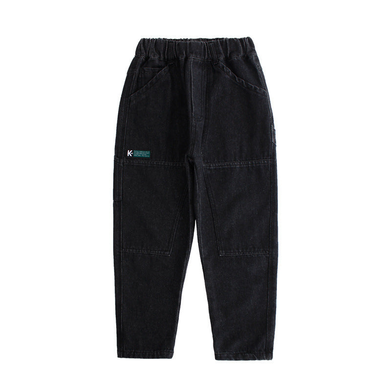 Daddy Pantalones Vaqueros para Niños Pantalones Sueltos Invierno