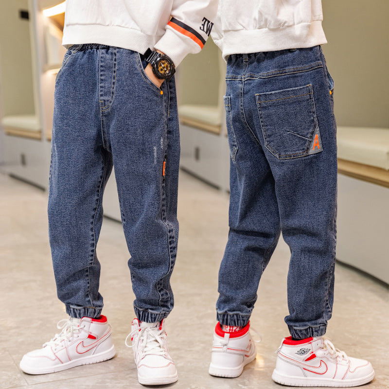 Pantalon ample en jean pour enfants Daddy, hiver