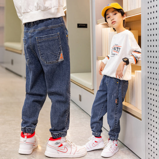 Pantalon ample en jean pour enfants Daddy, hiver