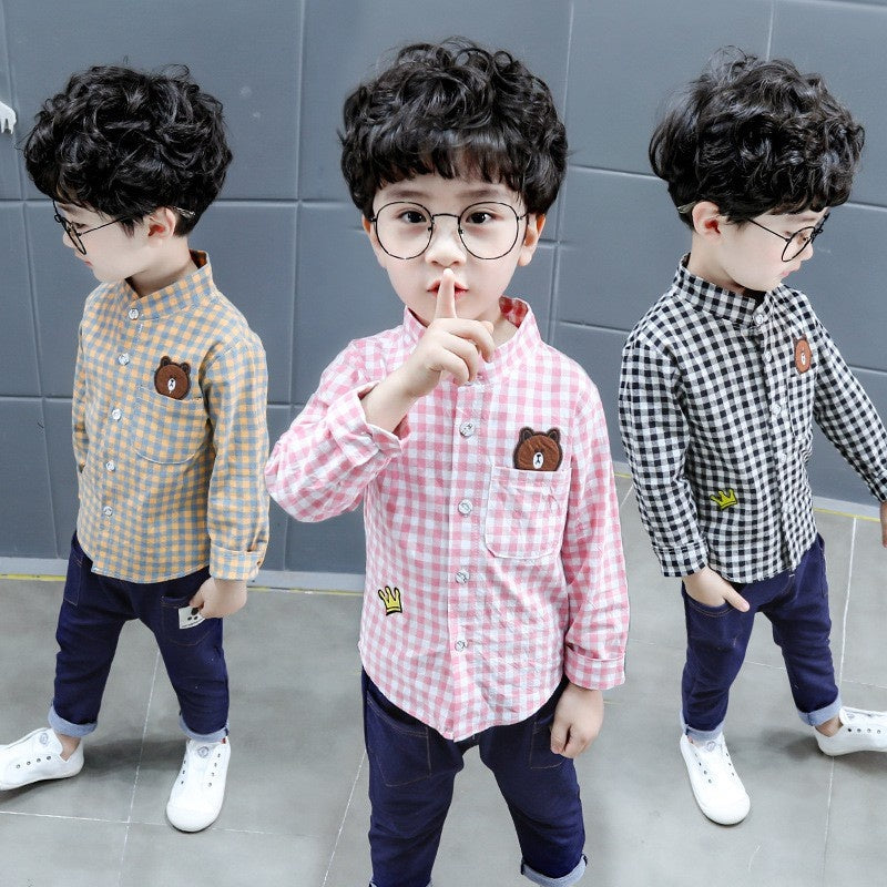 High-end Spring Fashion Shirt Suit New Boy Long-sleeved Shirt