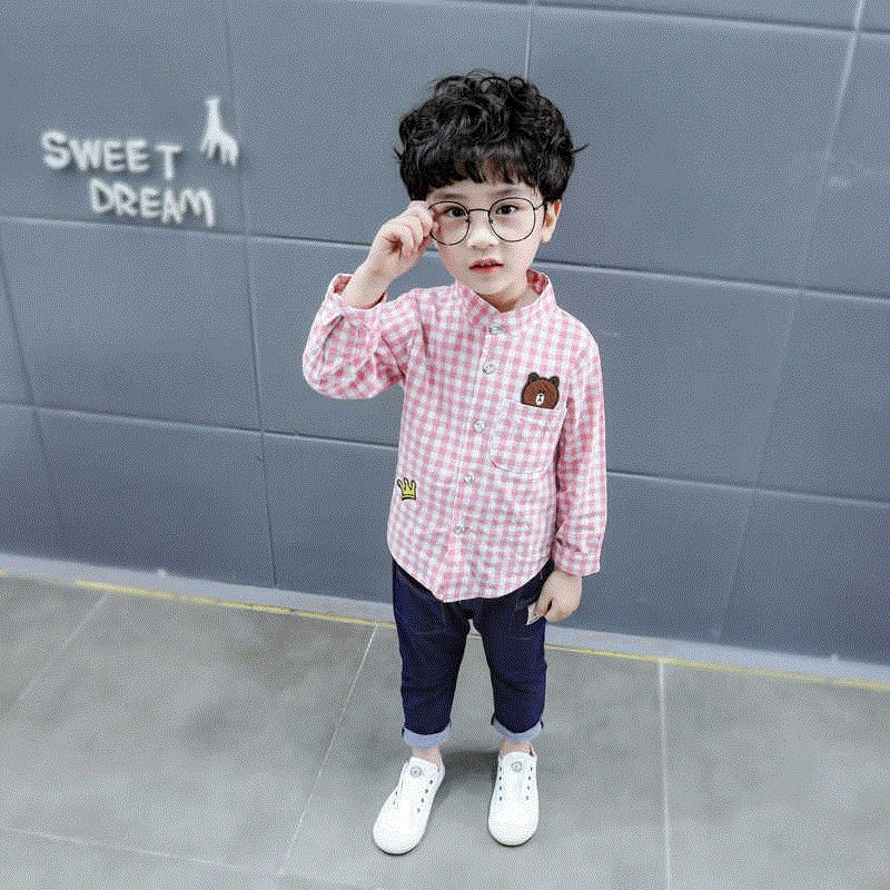 High-end Spring Fashion Shirt Suit New Boy Long-sleeved Shirt