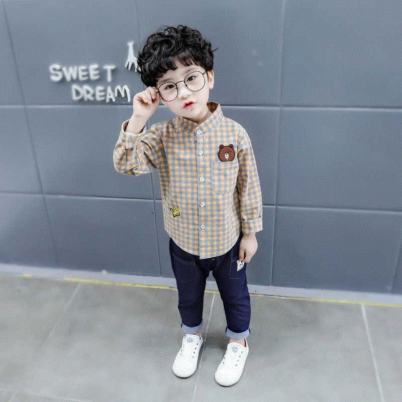 High-end Spring Fashion Shirt Suit New Boy Long-sleeved Shirt