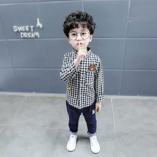 High-end Spring Fashion Shirt Suit New Boy Long-sleeved Shirt