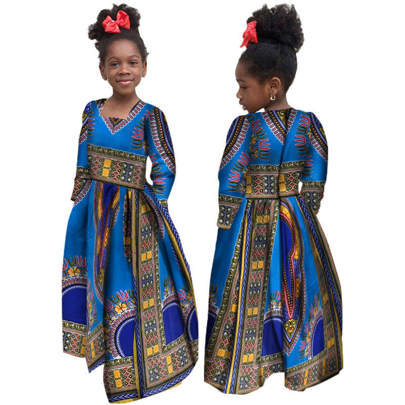 Robe africaine en coton pour filles, robe Daxiji à manches longues