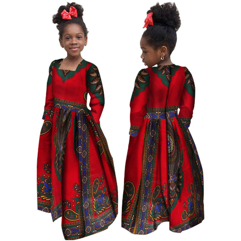 Robe africaine en coton pour filles, robe Daxiji à manches longues