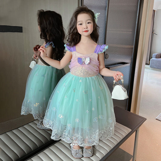 Girls Dress Summer Little Girl Sequins