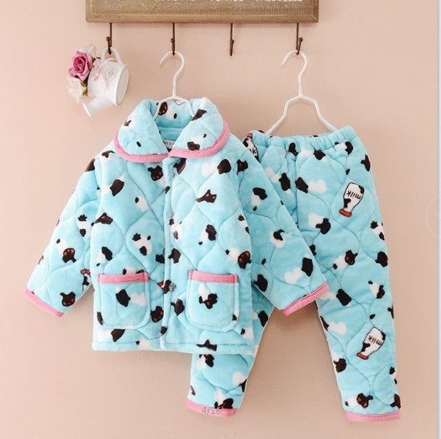 Cotton children's flannel pajamas