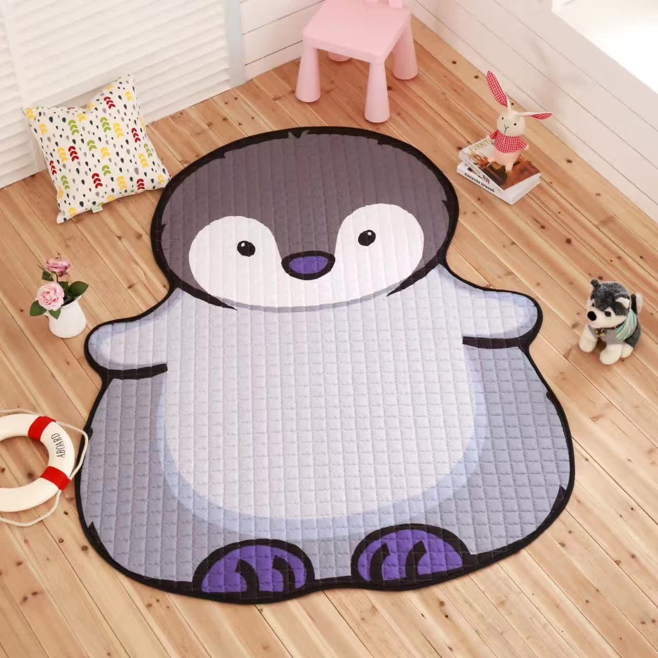 Alfombra de juegos para bebés, alfombra para niños, alfombras de felpa de tigre blanco para decoración de sala de estar, alfombrillas de desarrollo para niños