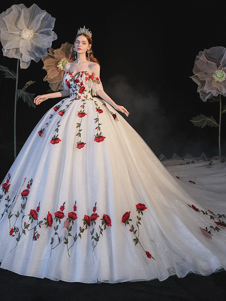 Vestido de novia estilo Mori con sujetador de novia temperamento