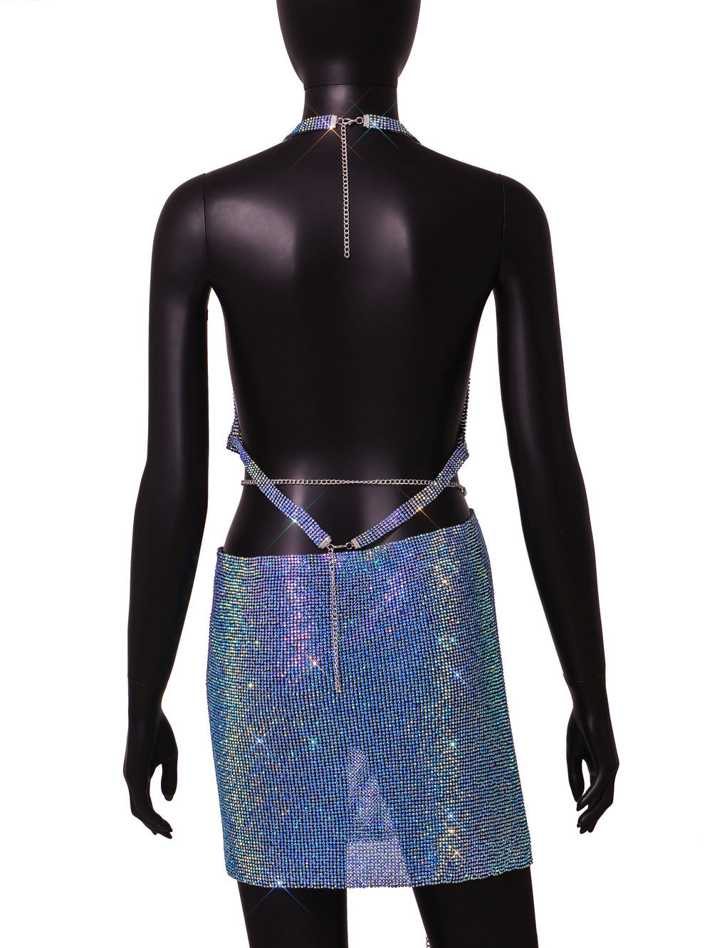 Sexy Light Diamond Rhinestone Nightclub Skirt