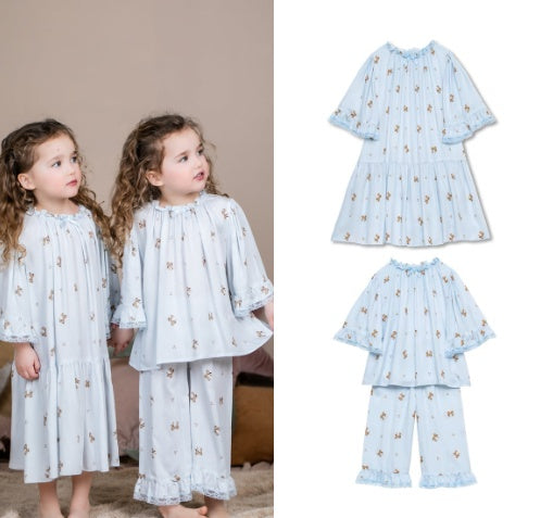 Costume deux pièces avec pantalon à manches longues pour fille, vêtements de maison de classe A