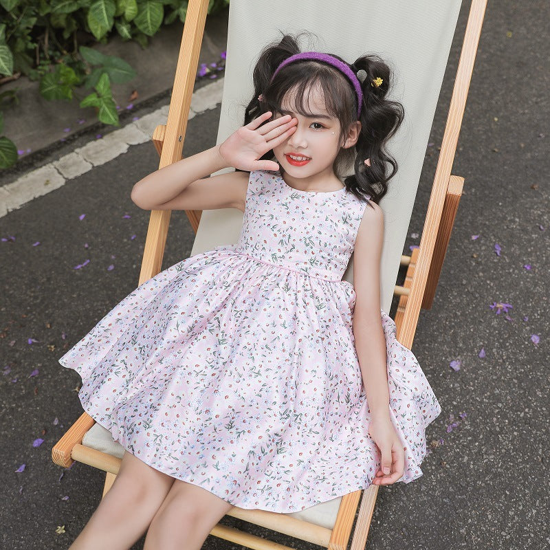 Vestido de princesa coreana de moda de algodón falda pequeña floral lindo