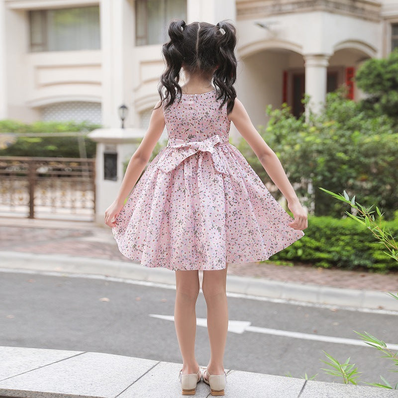 Vestido de princesa coreana de moda de algodón falda pequeña floral lindo