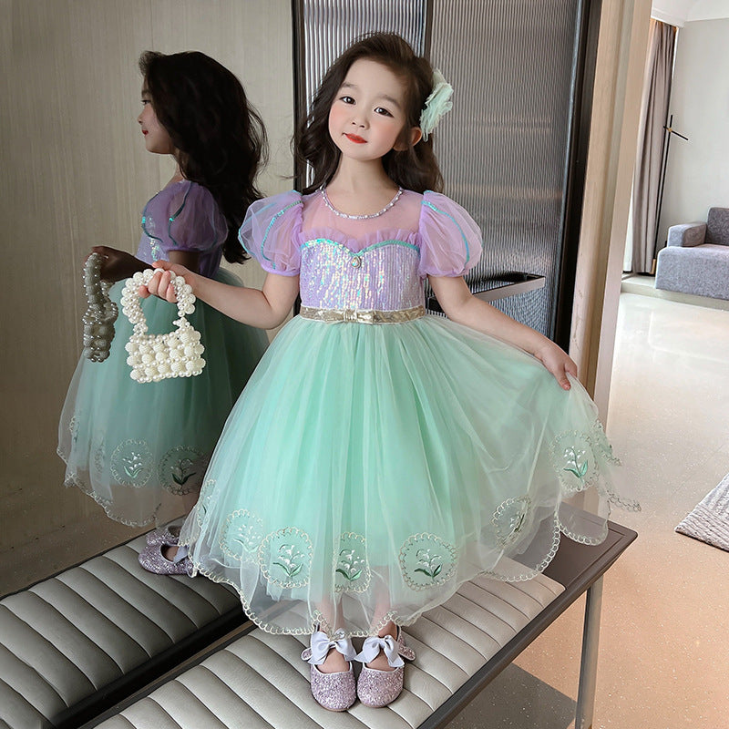 Children's Mesh Princess Dress Sweet Western Style