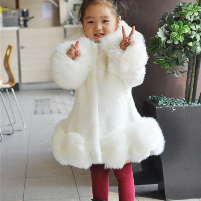 Korean Style Imitated Mink Fox Fur Thickened Baby Cotton-padded Jacket