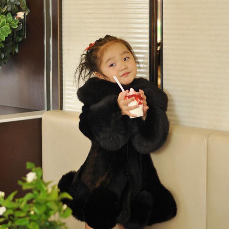 Korean Style Imitated Mink Fox Fur Thickened Baby Cotton-padded Jacket