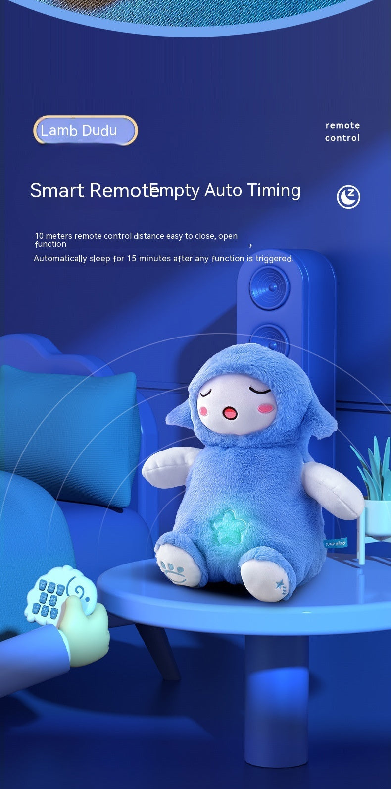 Cape homme agneau Toot bébé peluche poupée nouveau-né son et lumière apaisant jouets de couchage