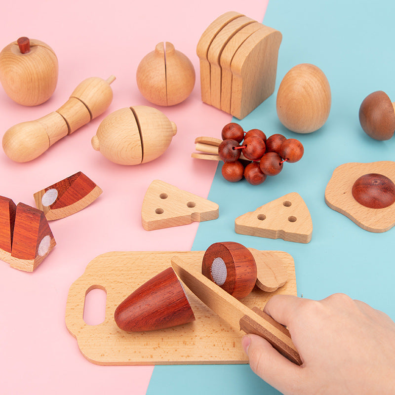 Panier de fruits et légumes à coupe magnétique en bois pour enfants, trancheur pour bébé, maison de jeu, jouets de cuisine