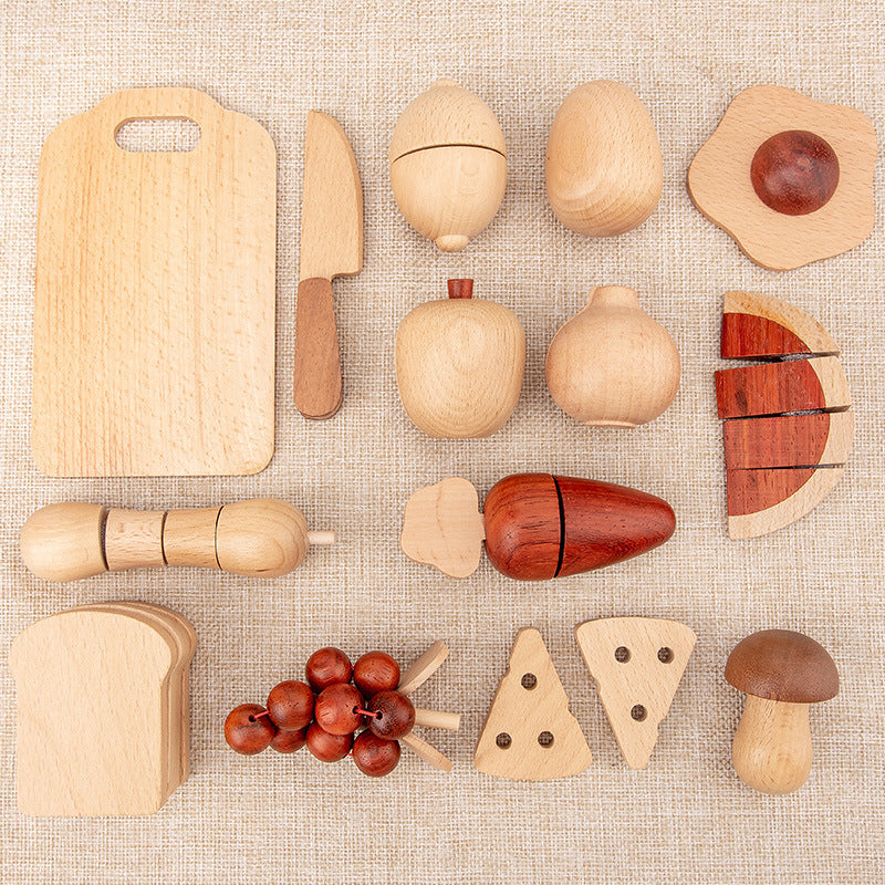 Panier de fruits et légumes à coupe magnétique en bois pour enfants, trancheur pour bébé, maison de jeu, jouets de cuisine