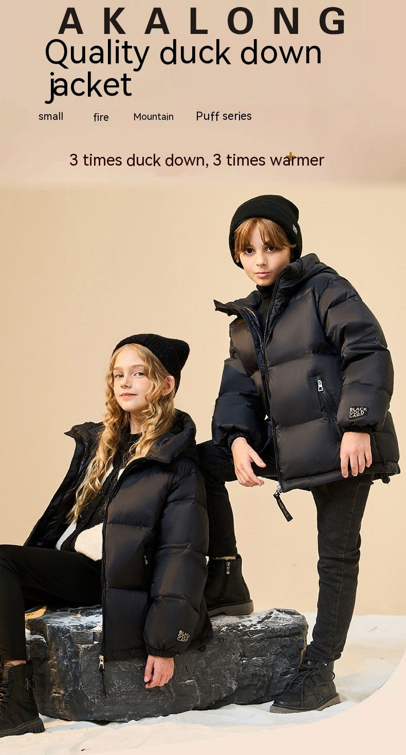 Chaqueta de plumón para niños de oro negro más vendida de moda