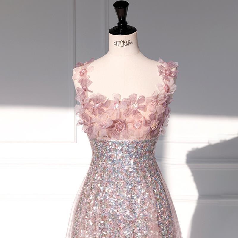 Robe de mariée à fleurs et paillettes pour femmes