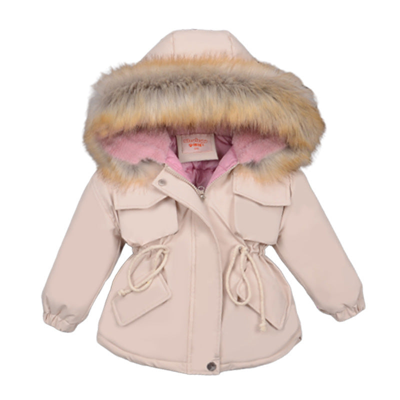 Veste d'hiver en coton rembourrée pour enfants, manteau épais en coton rembourré