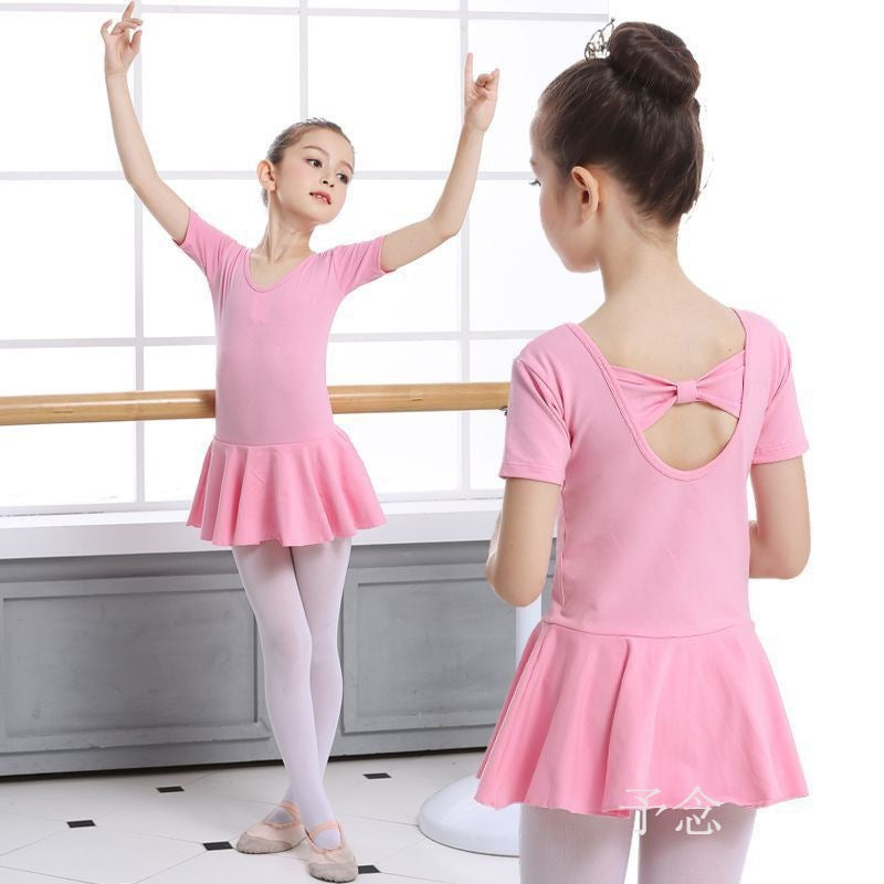 Robe de danse Vêtements d'exercice à manches courtes pour filles