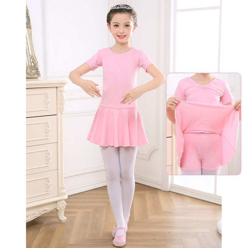 Robe de danse Vêtements d'exercice à manches courtes pour filles