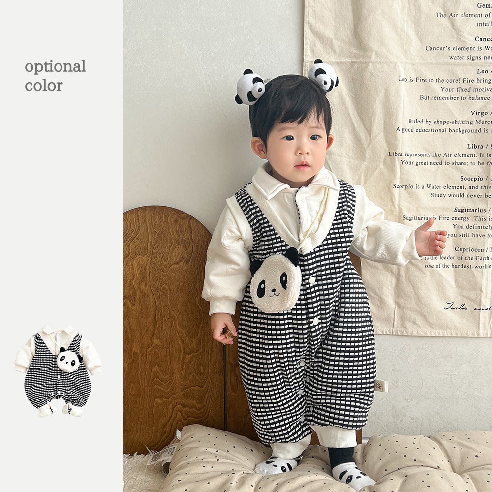 Cartoon Panda Romper Toddler Jumpsuit Quilted Jumpsuit