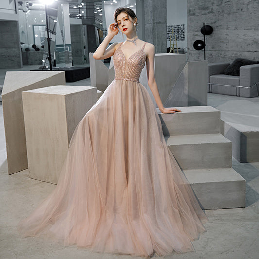 Host Evening Dress Heavy Industry High-end Temperament