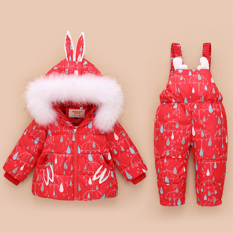 Children's down jacket suit 1-3 year old female baby coat