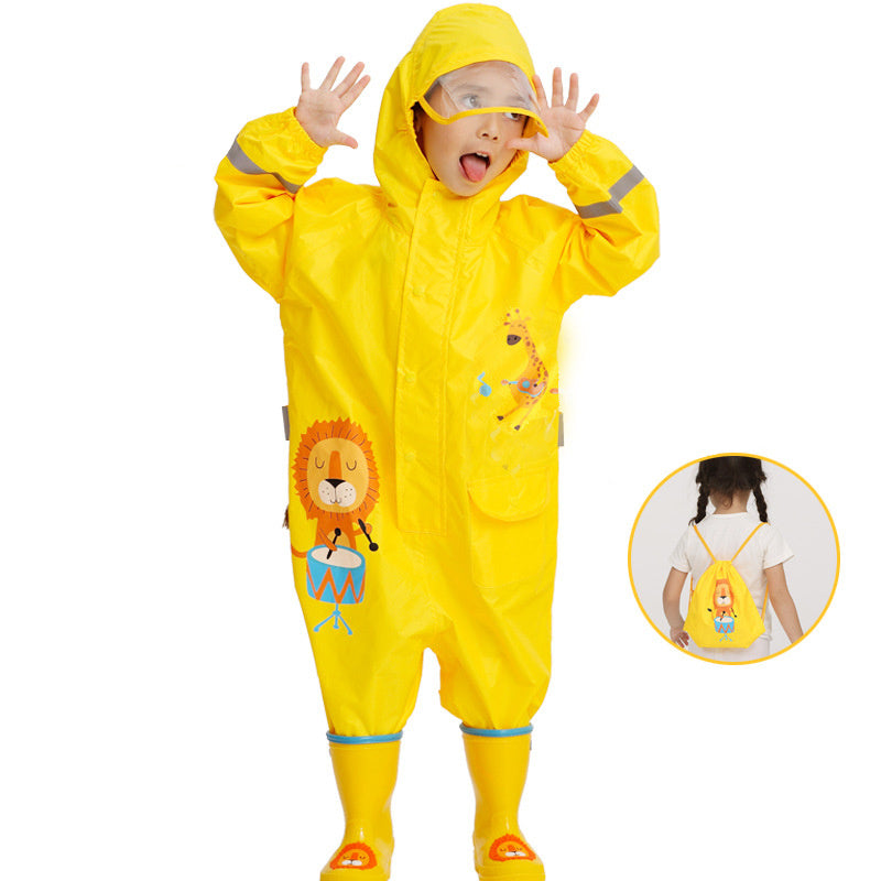 Children's Cartoon Waterproof Suit One-Piece Rain Pants